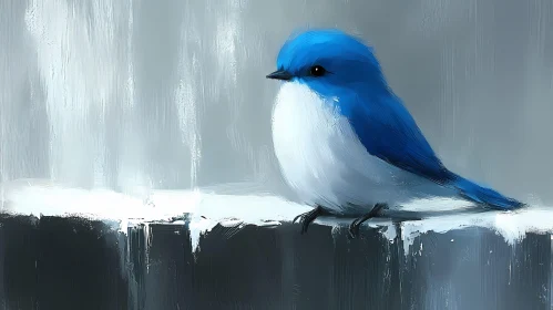 Winter Bluebird Illustration