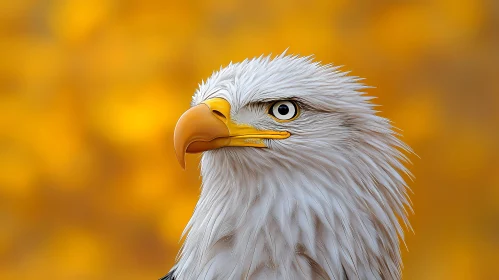 Eagle Portrait with Golden Background