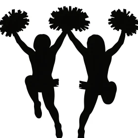 Cheerleading Silhouette Pom-poms