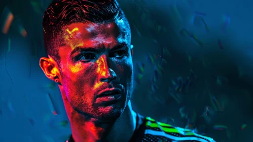 Vivid Cristiano Ronaldo Portrait in Sport Setting