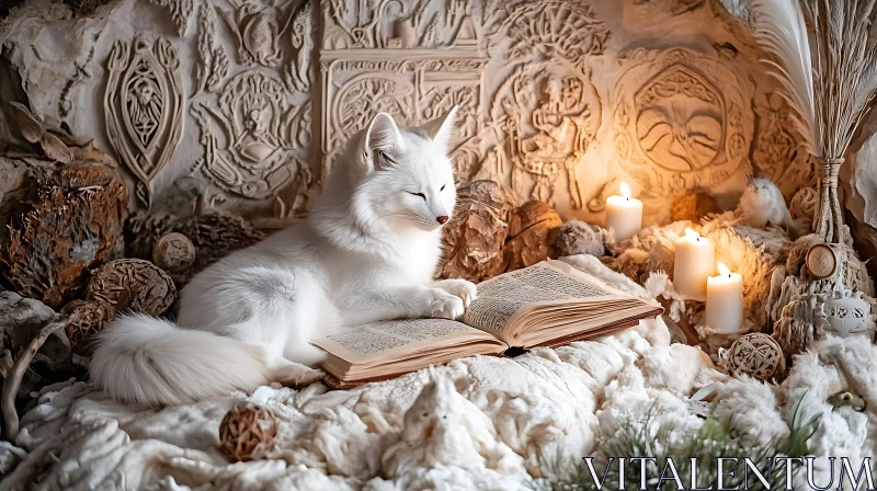 AI ART Fox immersed in literature