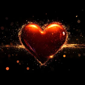 Radiant Heart with Glittering Light