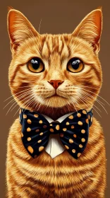 Feline Fashion: Orange Tabby Portrait