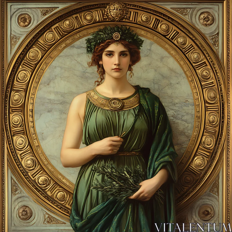 AI ART Timeless Portrait of a Woman in Green