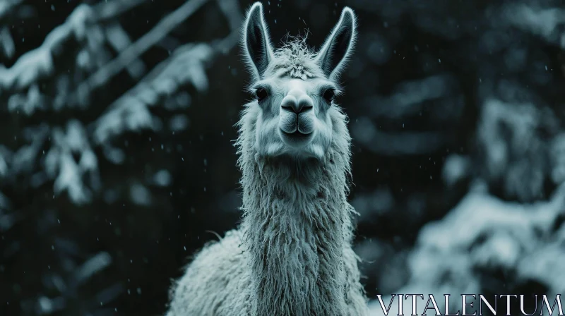 AI ART Winter Llama Portrait