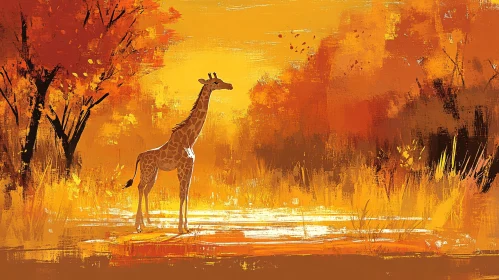 Giraffe in Autumnal Light