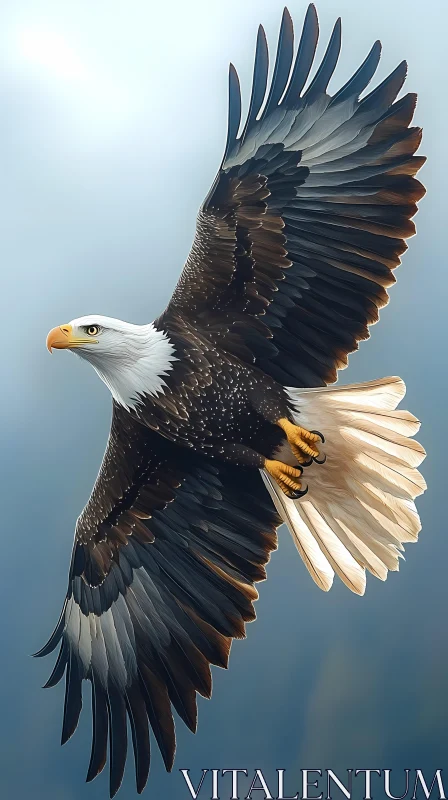 AI ART Eagle in Flight Over Sky