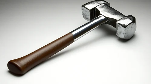 Industrial Metal Hammer with Wooden Handle