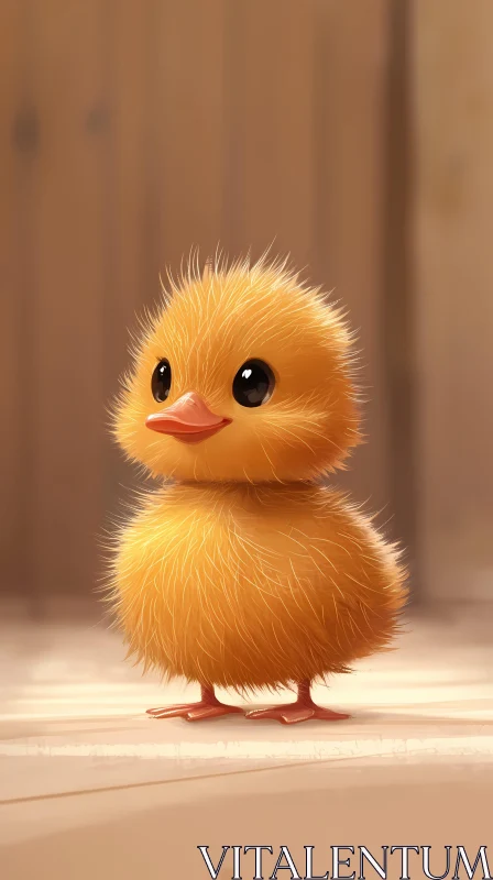 Fluffy Duckling Portrait AI Image