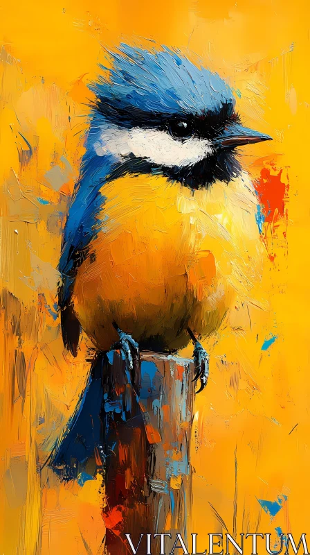 Artistic Bird Portrait with Bold Colors AI Image