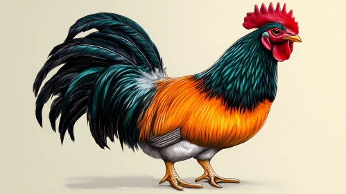 Rooster in Vibrant Plumage