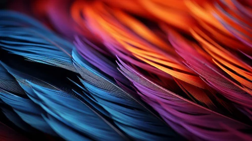 Luminous Close-Up of Colorful Feathers