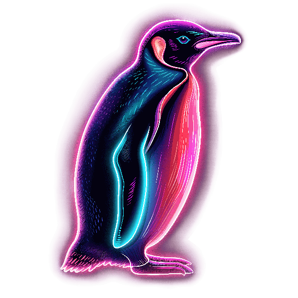 Vibrant Penguin Art for Apparel