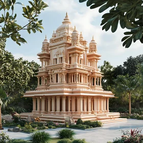 Architectural Marvel: Temple in a Garden
