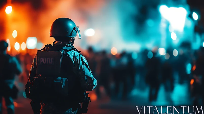 Riot Gear in Contrasting Lights