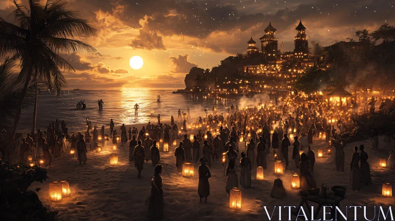 Beach Celebration with Lanterns