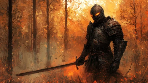Armored Knight in the Woods