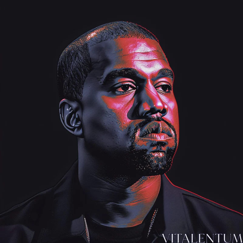 AI ART Colorful Art Portrait of Kanye West