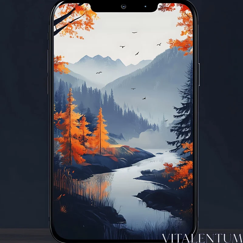 Serene Mountain Landscape on Screen
