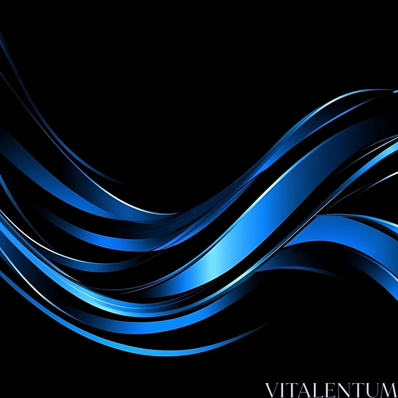 Abstract Blue Lines on Black Background