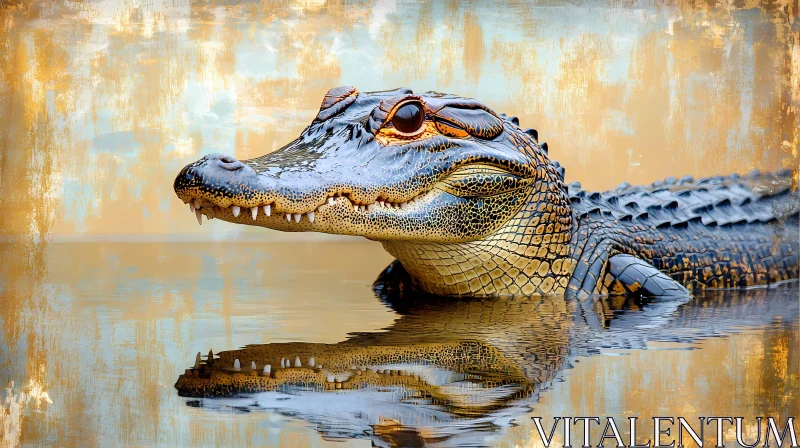 Alligator Reflection Art