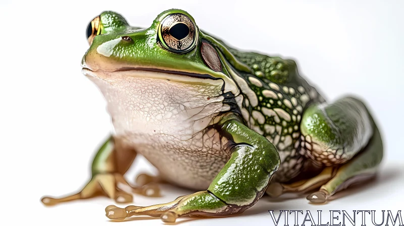 AI ART Detailed Green Frog Portrait
