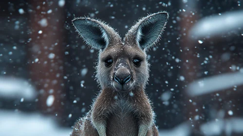 Winter Kangaroo Portrait