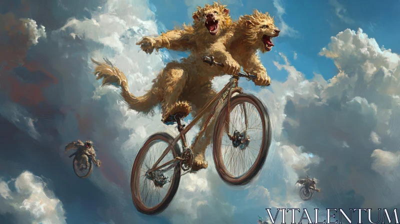 Fantastic Sky Ride with Lion Creature