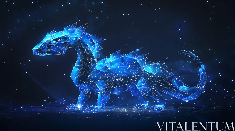 Geometric Dragon in Starry Night