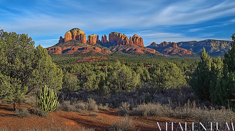 AI ART Scenic Red Rock Desert Landscape
