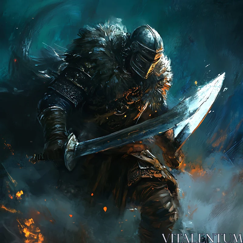Dark Armor Warrior with Sword
