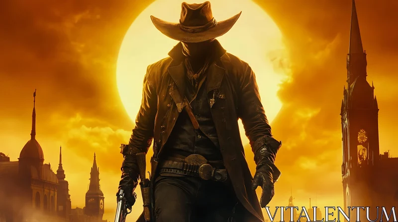Western Cowboy with Guns