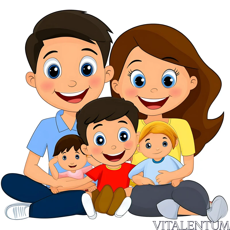 Happy Family Cartoon Art