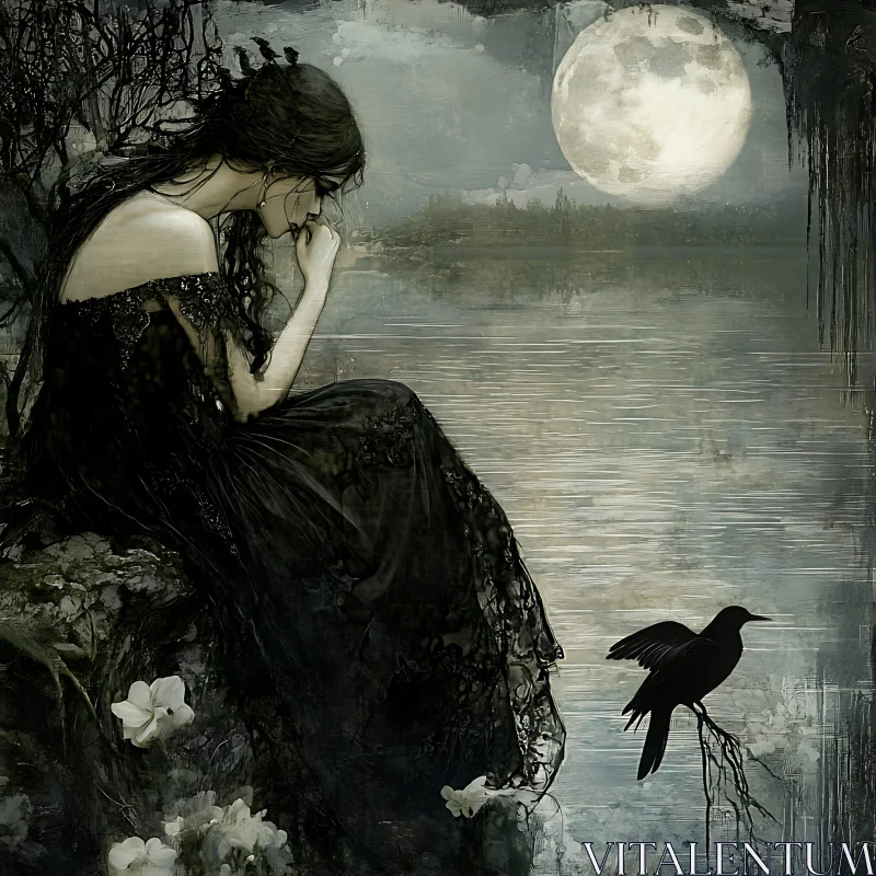 Lady of the Lake with Raven