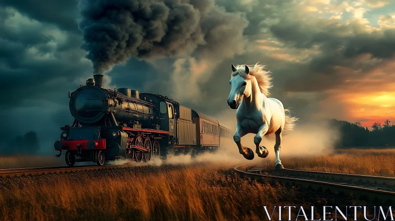 Equine Speed Meets Industrial Age AI Image