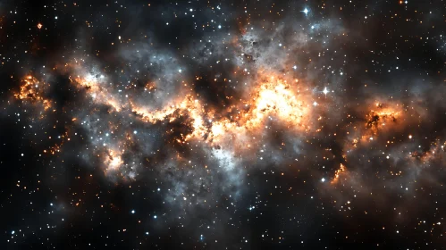 Cosmic Nebula with Twinkling Stars