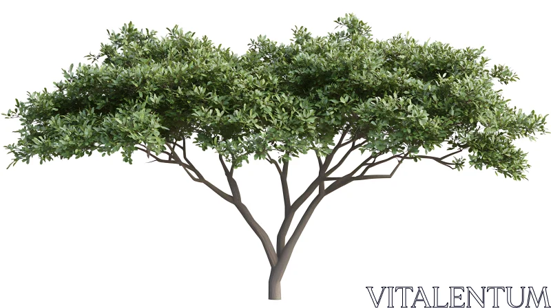 Isolated Tree with Green Canopy
