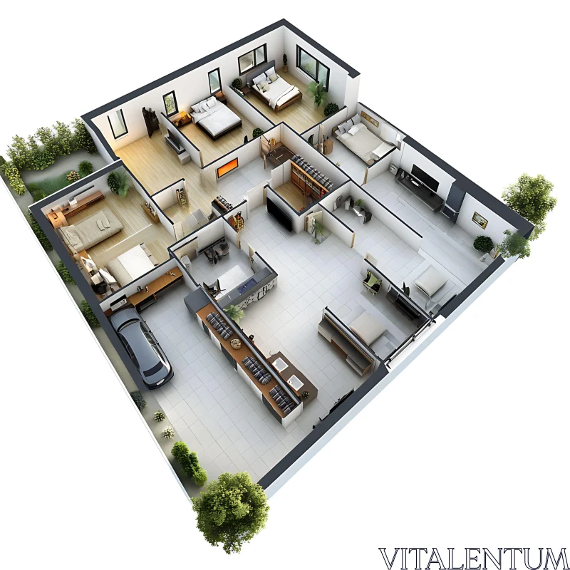 Modern Home Interior Layout AI Image