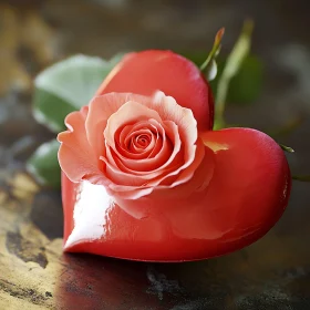 Heart and Rose Composition