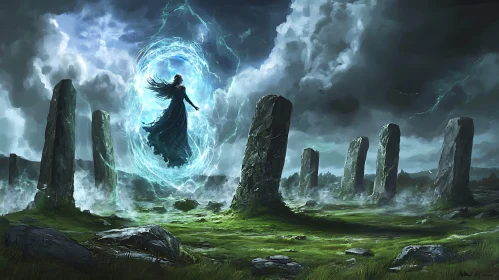 Woman in Portal at Stonehenge