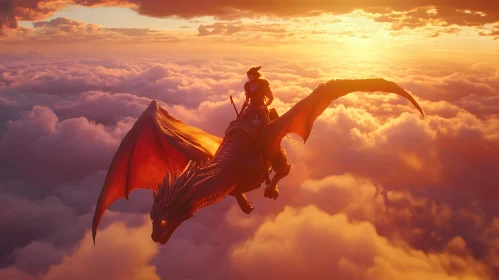 Golden Flight of Dragon and Rider