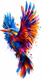 Vivid Bird Art with Expansive Wings