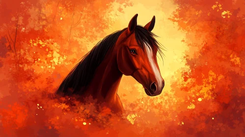 Artistic Horse Portrait in Warm Tones