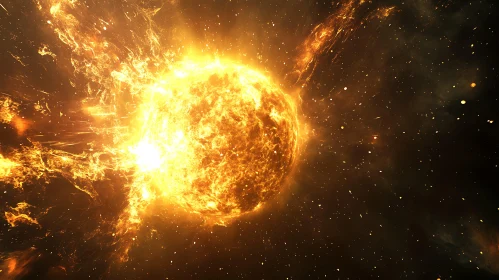 Celestial Sun with Fiery Emanations