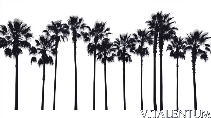 Silhouetted Palms Against White Backdrop