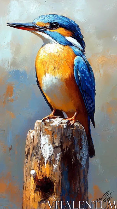 Vivid Kingfisher on a Stump