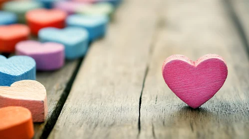 Heartfelt Affection: Wooden Hearts Still Life
