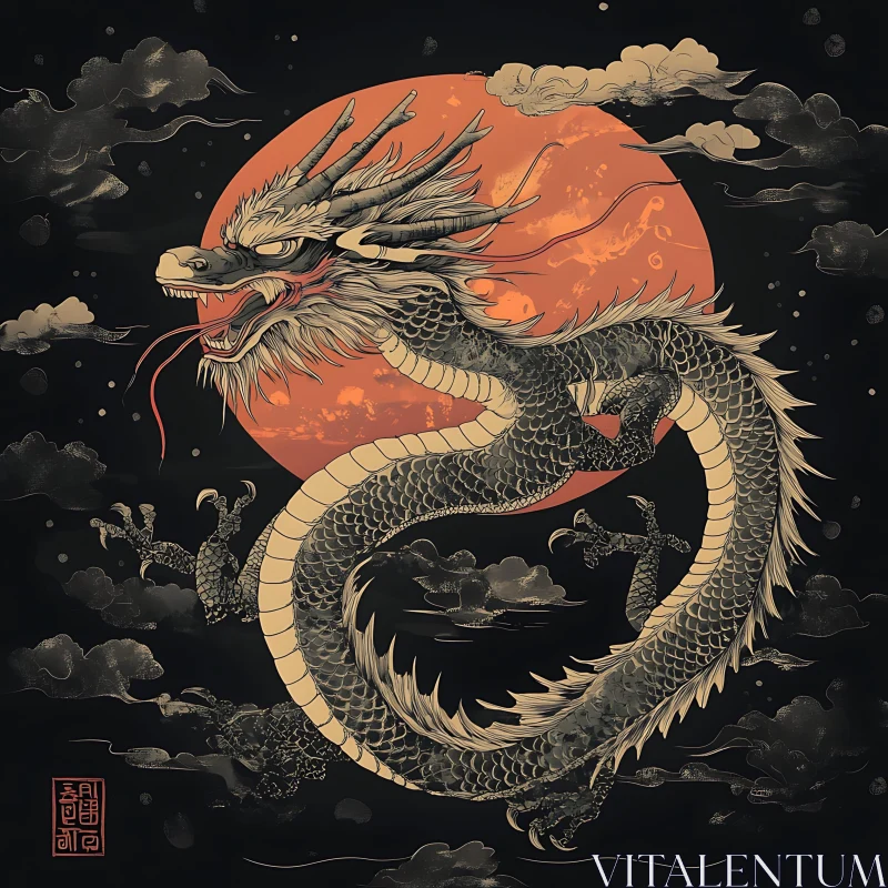 Serpentine Majesty: Dragon and Lunar Orb