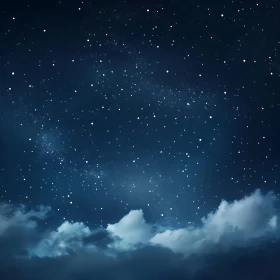 Night Sky with Stars and Clouds