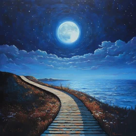 Tranquil Seascape Under Moonlight